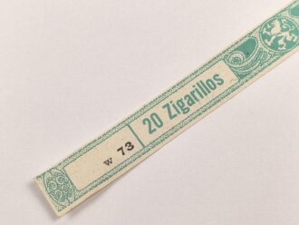 Papierbanderole für 20 Zigarillos " Für...