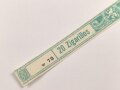 Papierbanderole für 20 Zigarillos " Für Deutsche Wehrmacht Steuerfrei" Maße etwa 1 x 17cm