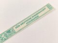 Papierbanderole für 20 Zigarillos " Für Deutsche Wehrmacht Steuerfrei" Maße etwa 1 x 17cm