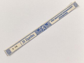 Papierbanderole für 20 Zigarillos " Für...