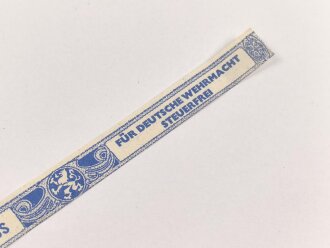Papierbanderole für 20 Zigarillos " Für Deutsche Wehrmacht Steuerfrei" Maße etwa 1 x 17cm