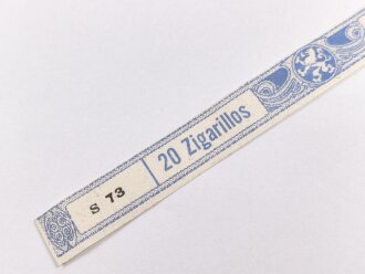 Papierbanderole für 20 Zigarillos " Für...