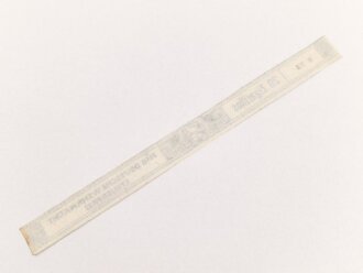 Papierbanderole für 20 Zigarillos " Für Deutsche Wehrmacht Steuerfrei" Maße etwa 1 x 17cm