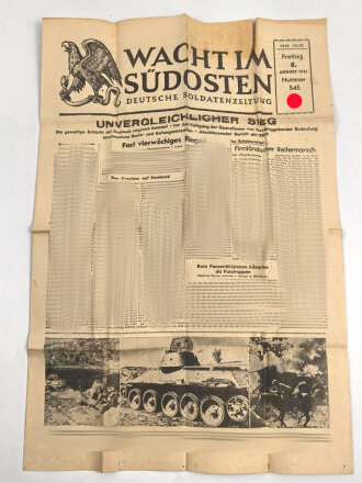"Wacht im Südosten" Deutsche Soldatenzeitung, Nummer 545 von 1941