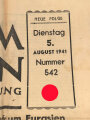 "Wacht im Südosten" Deutsche Soldatenzeitung, Nummer 542 von 1941