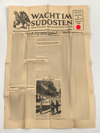 "Wacht im Südosten" Deutsche Soldatenzeitung, Nummer 540 von 1941