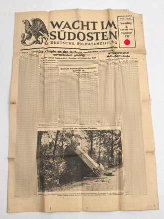 "Wacht im Südosten" Deutsche Soldatenzeitung, Nummer 539 von 1941