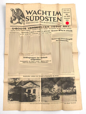 "Wacht im Südosten" Deutsche Soldatenzeitung, Nummer 536 von 1941