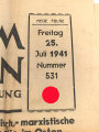 "Wacht im Südosten" Deutsche Soldatenzeitung, Nummer 531 von 1941