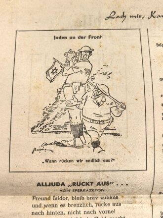 "Soldatenzeitung des LG XII/XIII", Nr. 33, Wiesbaden, 20. August 1941, DIN A4,  verschmutzt
