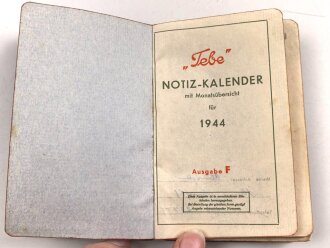 "Tebe Notiz Kalender für 1944" Ausgabe F.