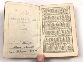 "Tebe Notiz Kalender für 1944" Ausgabe F.