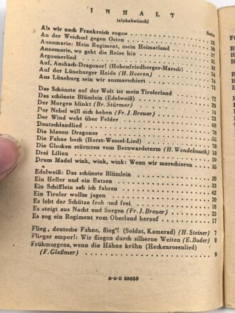 "Das neue Soldaten-Liederbuch" , Textbuch mit Melodien 2 stimmig, Heft 1, 80 Seiten, gebraucht