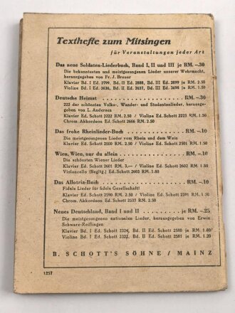"Das neue Soldaten-Liederbuch" , Textbuch mit Melodien 2 stimmig, Heft 1, 80 Seiten, gebraucht