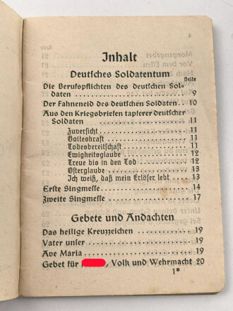 "Katholisches Feldgesangbuch" 95 Seiten, gebraucht