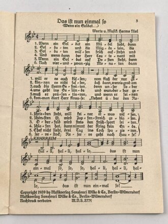 "Singende Kameraden" 1 Heft, Lieder von Herms Niel, 24 Seiten, DIN A6