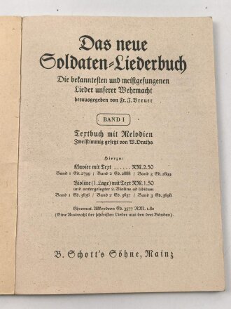 "Das neue Soldaten-Liederbuch" , Textbuch mit...
