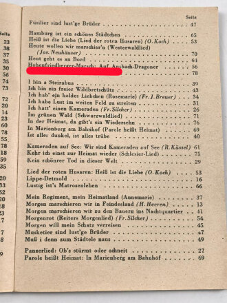 "Das neue Soldaten-Liederbuch" , Textbuch mit Melodien 2 stimmig, Heft 1, 80 Seiten, gebraucht
