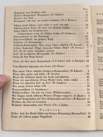 "Das neue Soldaten-Liederbuch" , Textbuch mit Melodien 2 stimmig, Heft 1, 80 Seiten, gebraucht