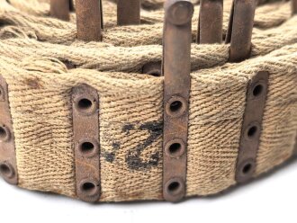 1.Weltkrieg, Gurt für MG08 und 08/15, eingekürztes Stück