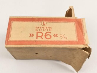Leere Umverpackung für Reemtsma "R6" Zigaretten aus der Zeit des 2. Weltkrieg