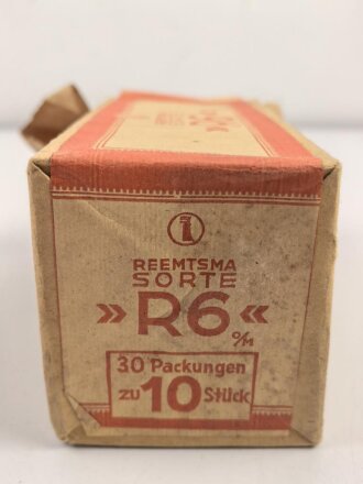 Leere Umverpackung für Reemtsma "R6" Zigaretten aus der Zeit des 2. Weltkrieg