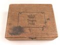 1.Weltkrieg, Zigarrenverpackung "Siegesheld" Verschluss defekt, Maße etwa 11,5 x 14,5 x 4cm