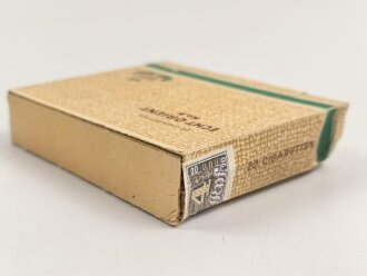 Schachtel Zigaretten "Echt Orient No.5" ungeöffnet , Steuerbanderole mit Hakenkreuz, eine Ecke eingedrückt