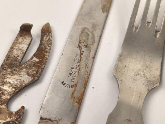 Kriegsmarine, vierteiliges Besteck , zusammengehörig, ungebraucht