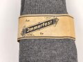 Sechs Paar graue Wollsocken aus der Zeit des 2. Weltkrieg. Ungebraucht, in der originalen Papierbanderole