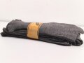 Sechs Paar graue Wollsocken aus der Zeit des 2. Weltkrieg. Ungebraucht, in der originalen Papierbanderole