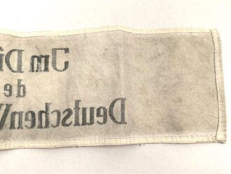Armbinde "In Dienst der Deutschen Wehrmacht" Meiner Meinung nach neuzeitliche Sammleranfertigung