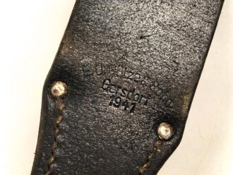 Koppelschuh zum Seitengewehr M84/98 zum K98 der Wehrmacht. Getragenes Stück, datiert 1941