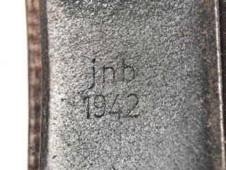 Koppelriemen für Mannschaften des Heeres. Datiert 1942, getragenes Stück, Gesamtlänge 96cm