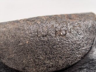 Sachsen 1. Weltkrieg, eisernes Koppelschloss für Mannschaften mit feldgrauem Originallack und Lederzunge