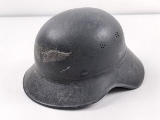 Stahlhelm Luftschutz . In allen Teilen originales Stück. Ungereinigt, entnazifiziert