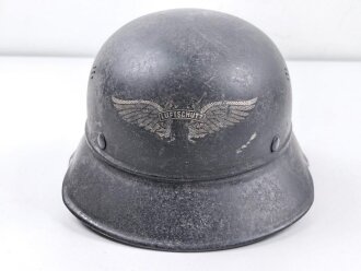 Stahlhelm Luftschutz . In allen Teilen originales Stück. Ungereinigt, entnazifiziert