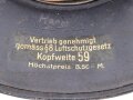 Stahlhelm Luftschutz . In allen Teilen originales Stück. Ungereinigt, entnazifiziert