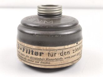 Gasmaskenfilter / S-Filter für den zivilen Luftschutz der Firma Auer. Originallack