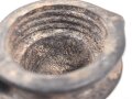 Mundstück für Gasmaskenfilter Wehrmacht, spätes Stück, wird direkt auf den Gasmaskenfilter aufgeschraubt. Selten, Gummi angetrocknet, ungereinigt