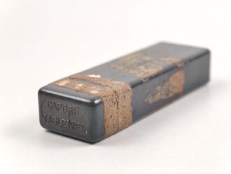 Preßmassebehälter "Caporit" Tabletten ( Desinfektionsmittel ) der Wehrmacht, leer, datiert 1942