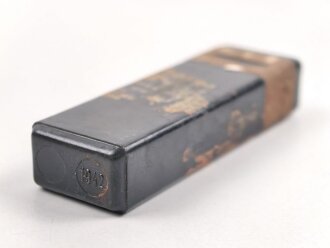 Preßmassebehälter "Caporit" Tabletten ( Desinfektionsmittel ) der Wehrmacht, leer, datiert 1942
