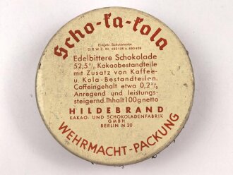 Scho-ka-kola Dose Wehrmacht Packung datiert 1941, leer