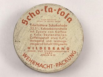 Scho-ka-kola Dose Wehrmacht Packung datiert 1941, leer