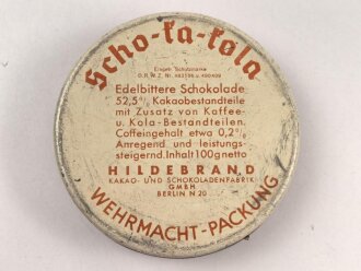 Scho-ka-kola Dose Wehrmacht Packung , Variante ohne Jahreszahl, leer