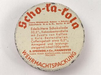 Scho-ka-kola Dose Wehrmacht Packung datiert 1938, leer