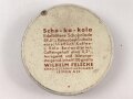 Scho-ka-kola Dose Wehrmacht Packung mit Adler, Wickelpapier innliegend, sonst leer