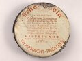 Scho-ka-kola Dose Wehrmacht Packung datiert 1941, im Boden der halbe, originale Inhalt
