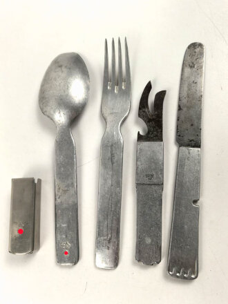 Vierteiliges Besteck Wehrmacht, zusammengehörig, entnazifiziert