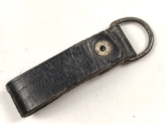 Aufschiebeschlaufe für einen Dienstdolch oder Querriemen, schwarzes Leder